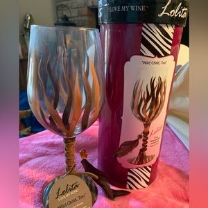 Lolita collectible wine glass. WILD CHILD TOO.  With box and tag